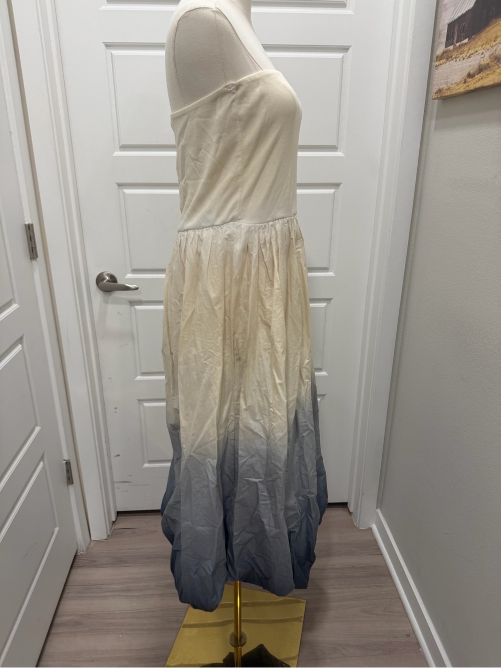 Zara Strapless Ombre Maxi Dress in Cream to Blue NWT - Picture 9 of 11